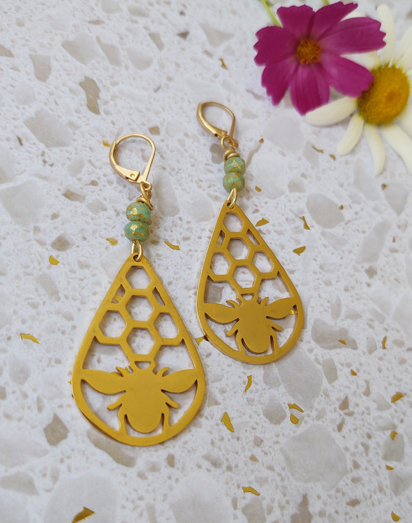 Honeycomb Gold {earrings}
