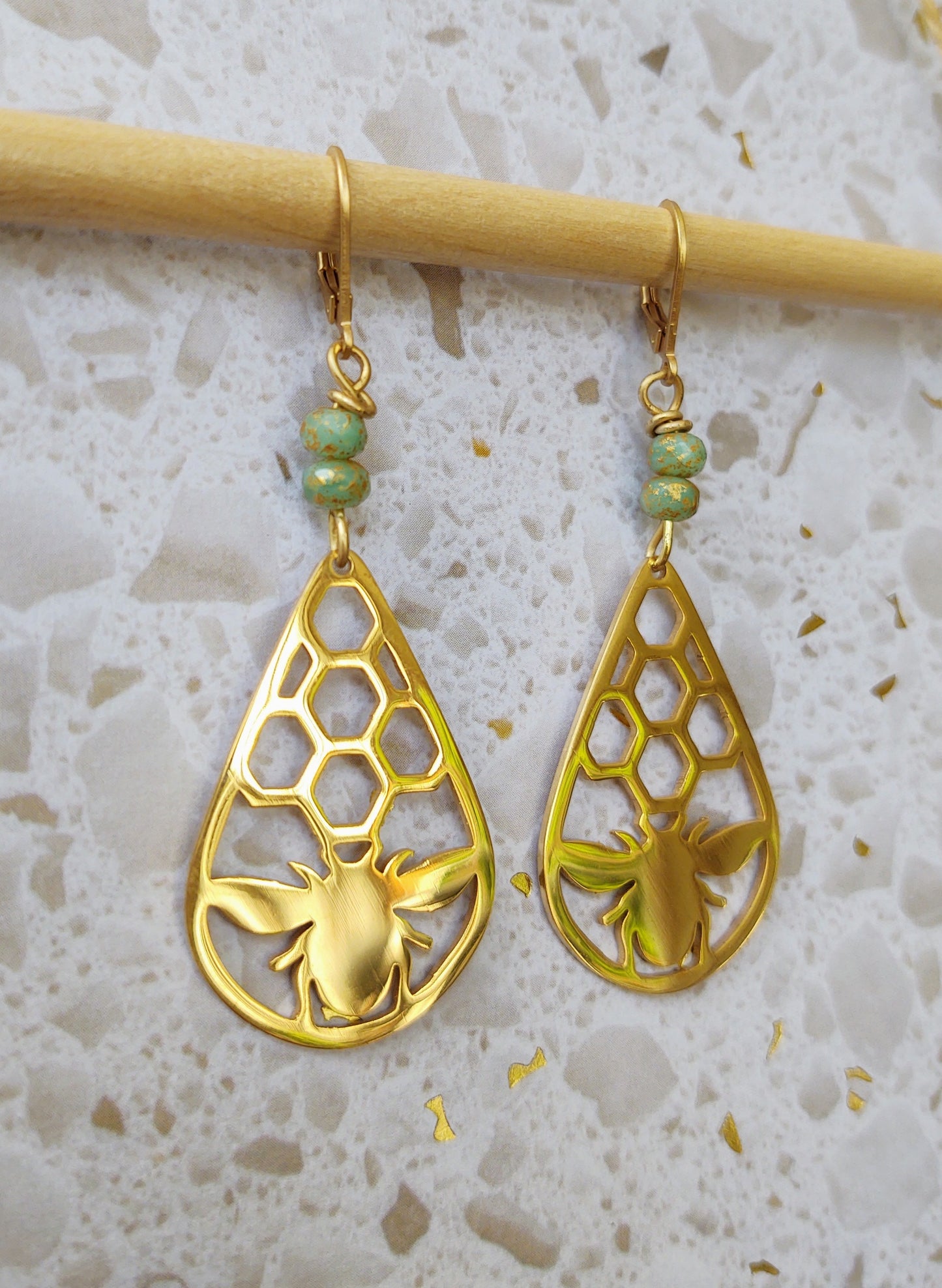 Honeycomb Gold {earrings}