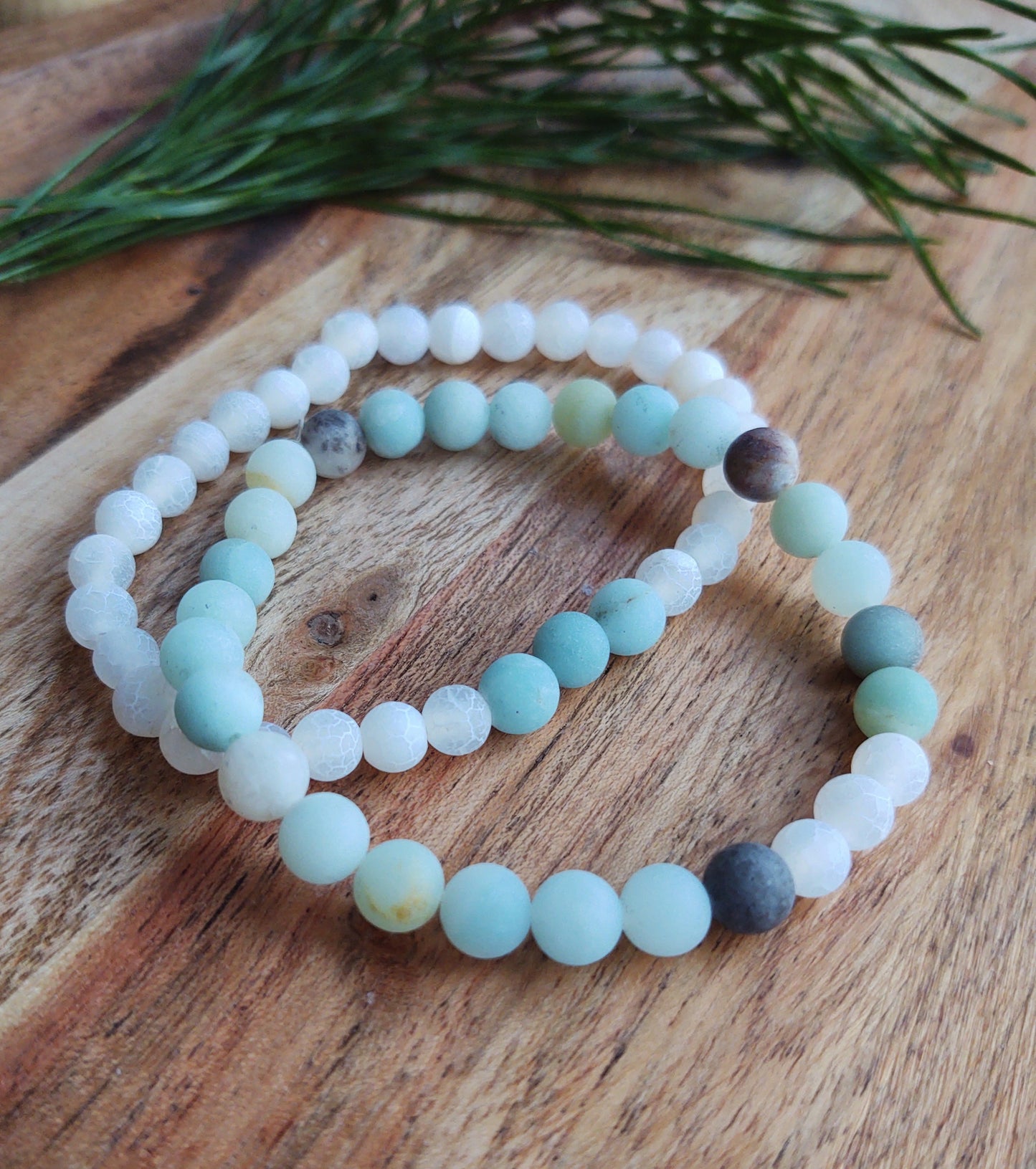 Quartz and Amazonite (matte finish)