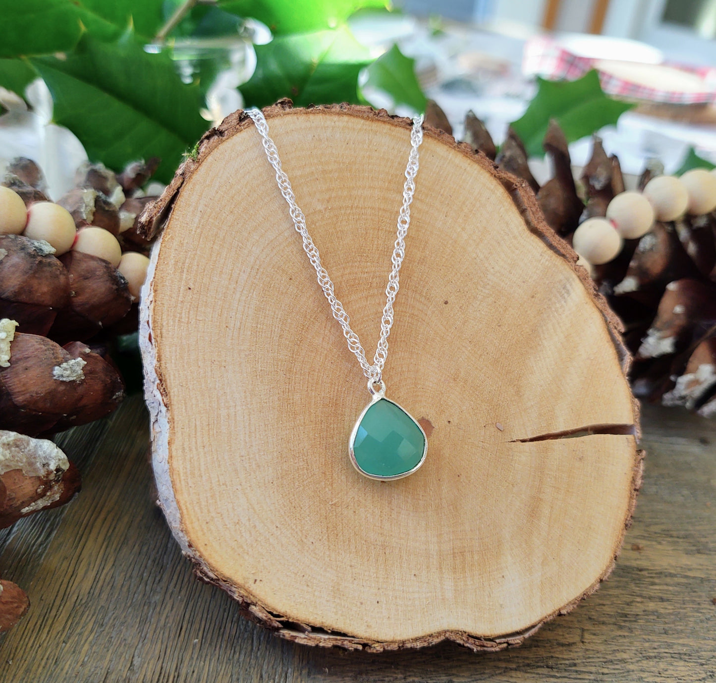 To Sparkle: Aqua Chalcedony pendant