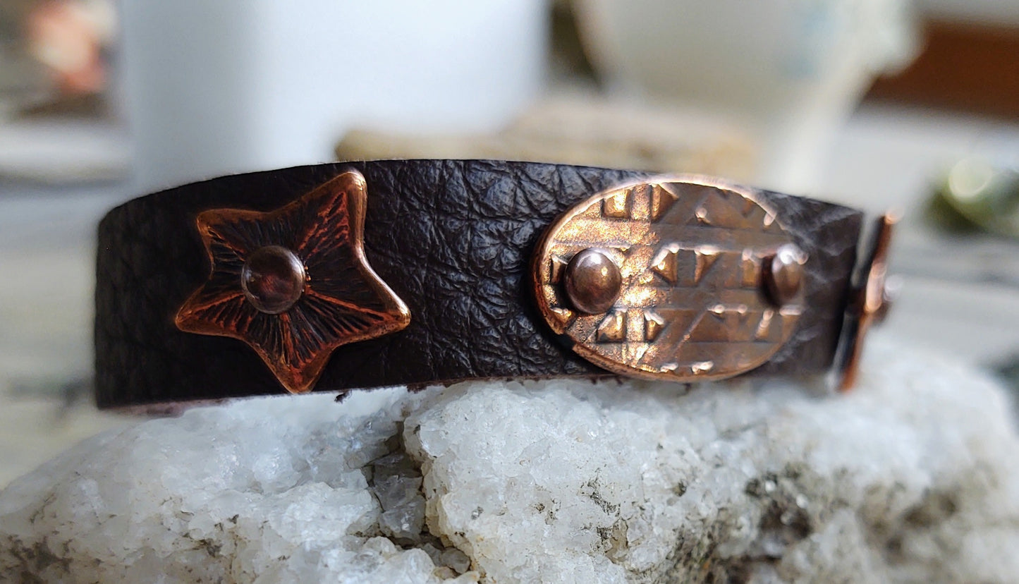 Hey, hey. My my... {copper and cocoa leather}