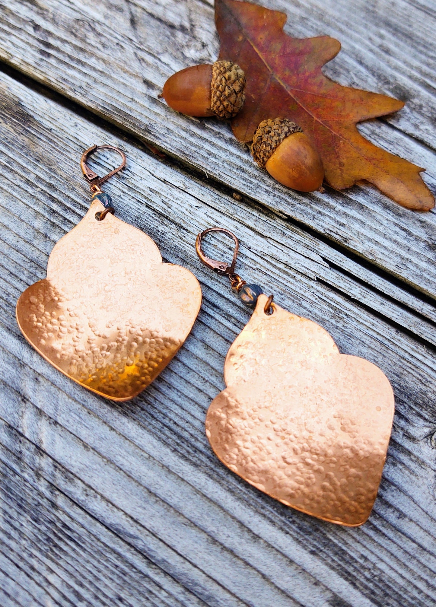 Every Leaf is a Flower (copper earrings)