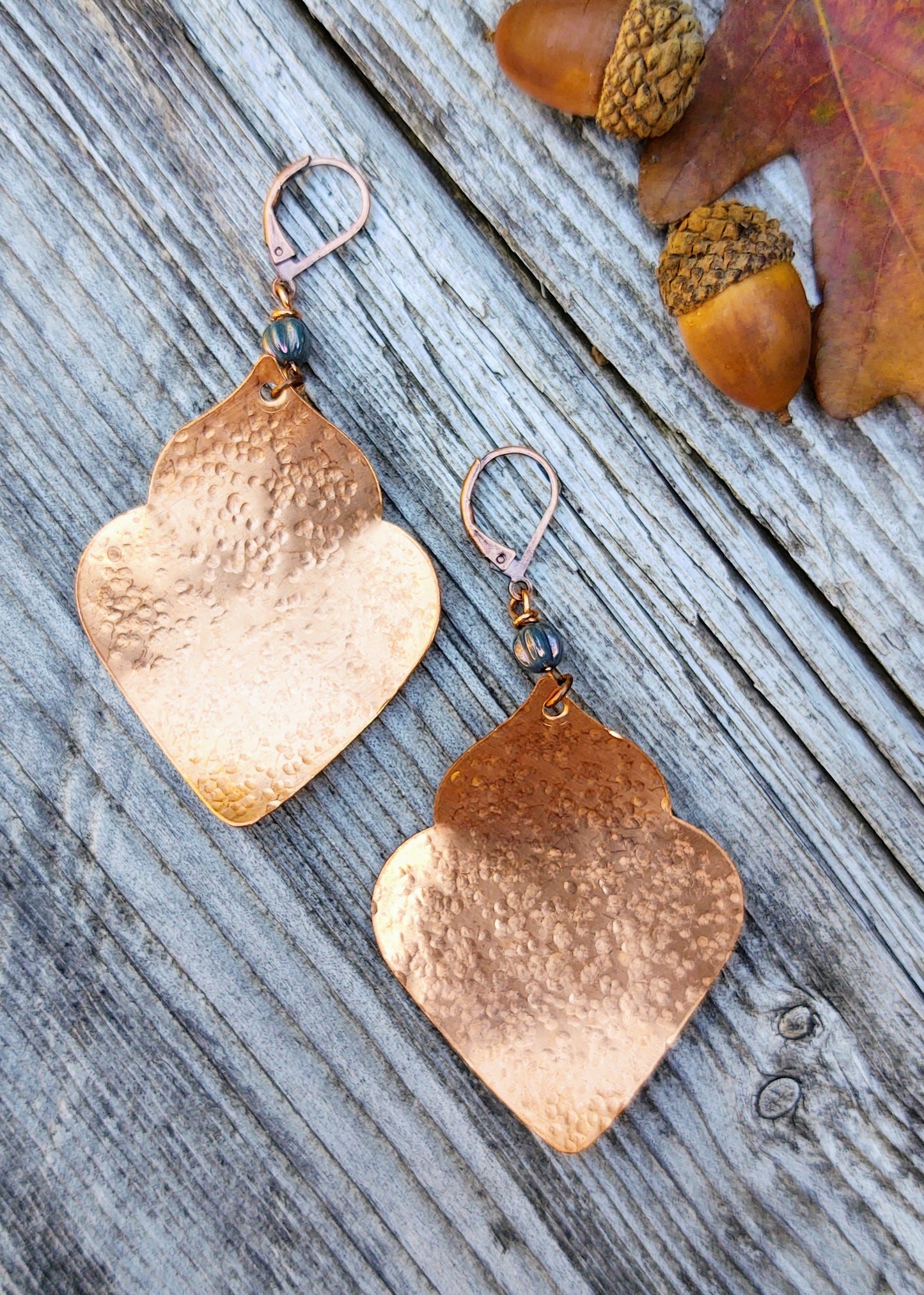 Every Leaf is a Flower (copper earrings)
