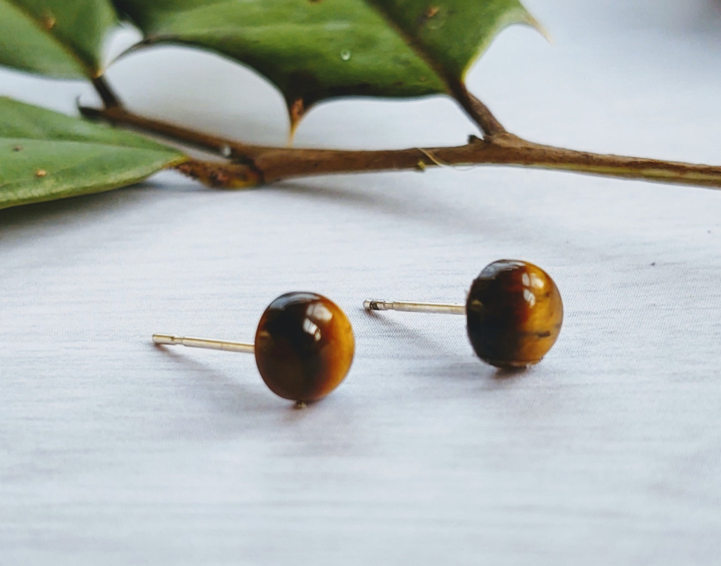 For Small Delights: Tiger's Eye earrings