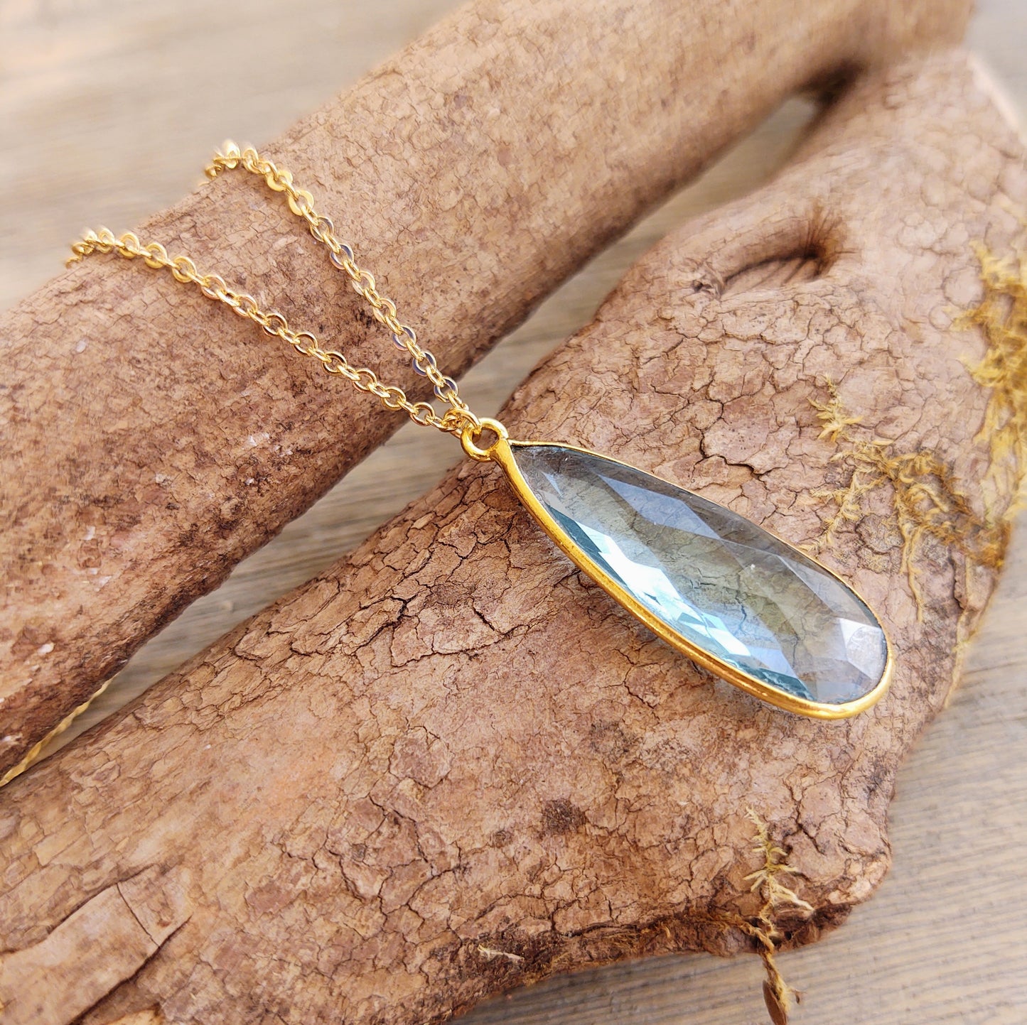 Sky Blue Topaz pendant necklace
