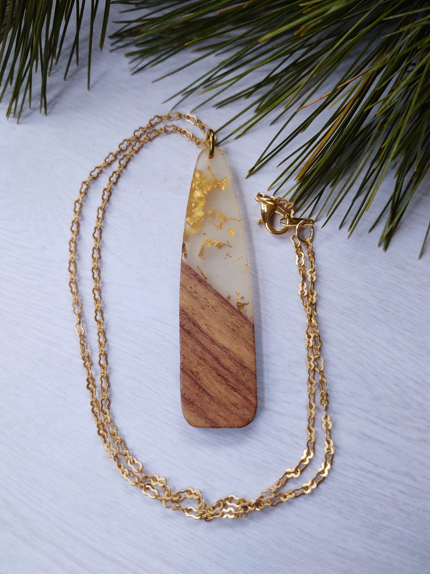 Gold and Wood necklace