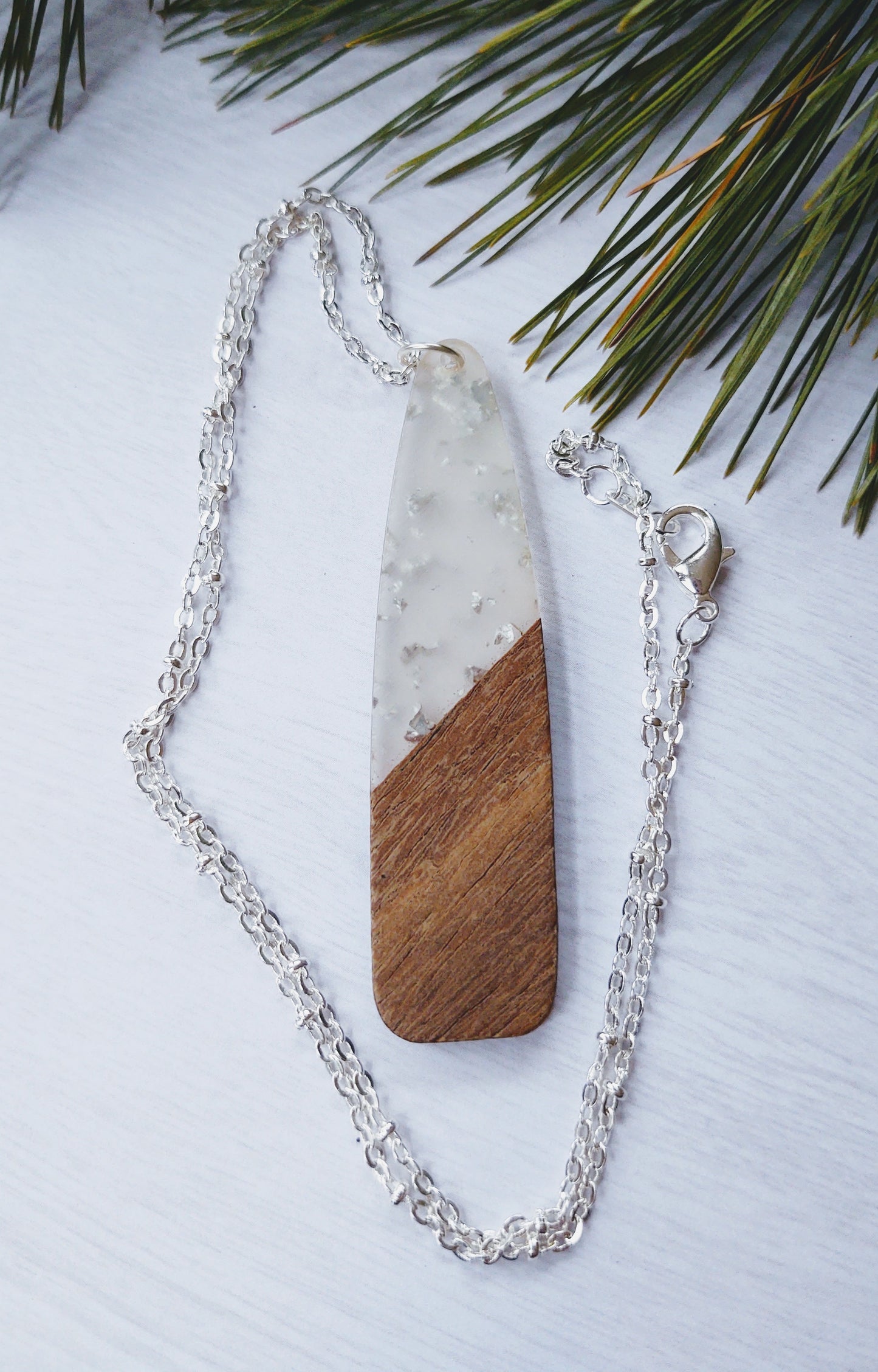 Silver and Wood necklace