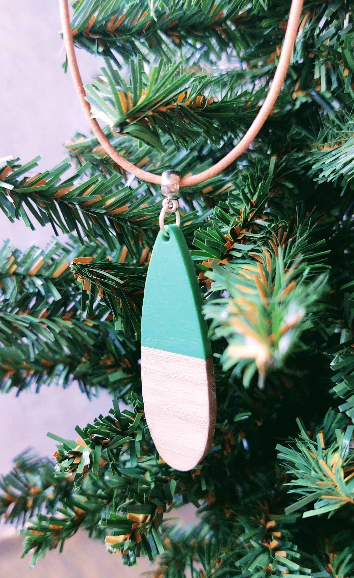 Green and Wood necklace