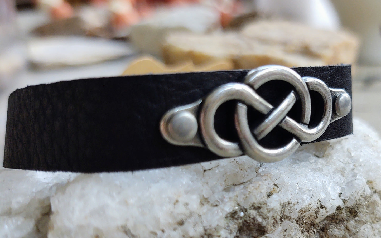 Infinitely Celtic {silver and black leather}