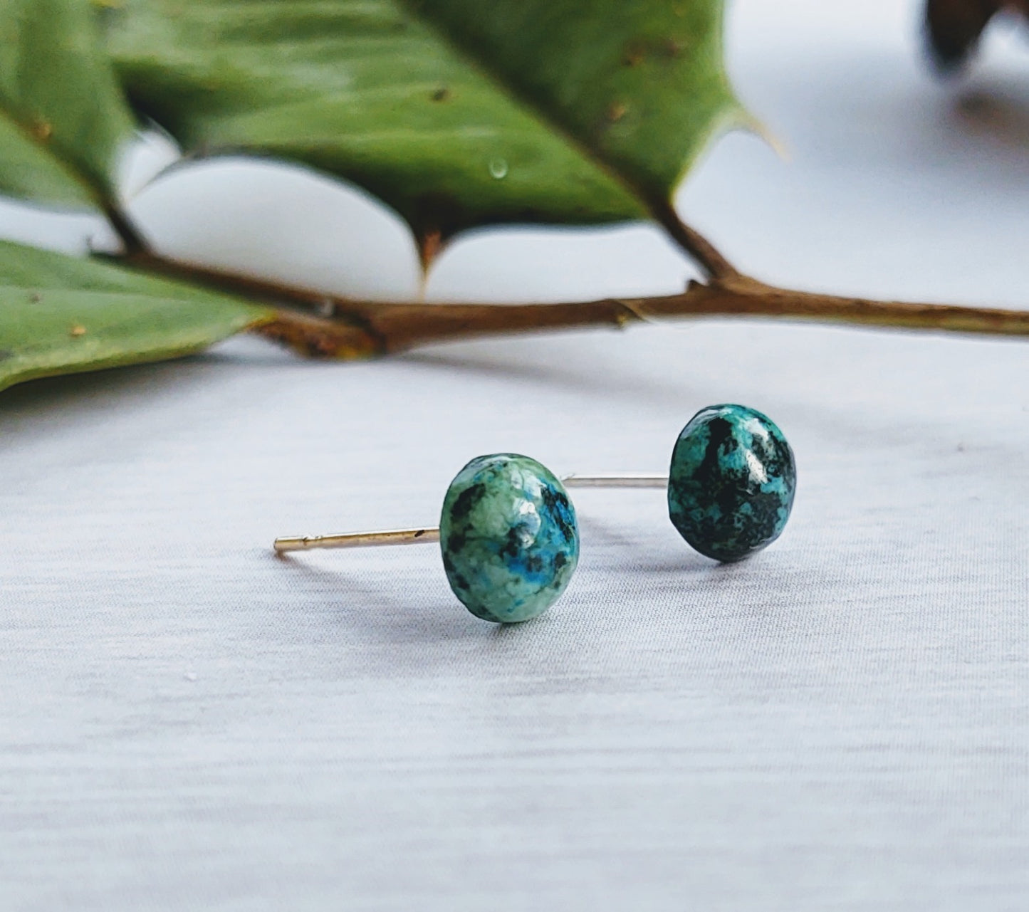 For Small Delights: African Turquoise gemstone earrings