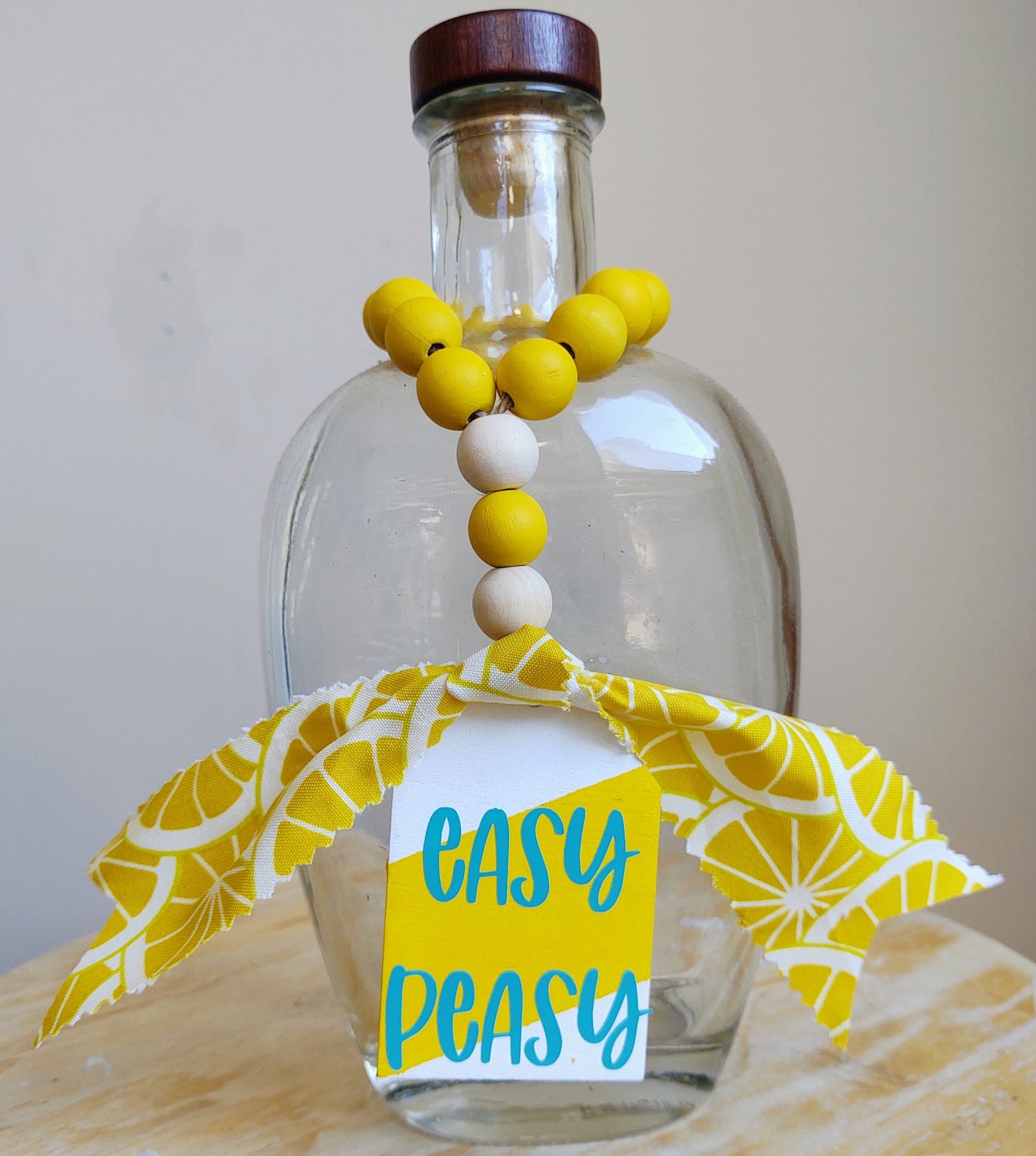 "Easy Peasy" Beaded Tag