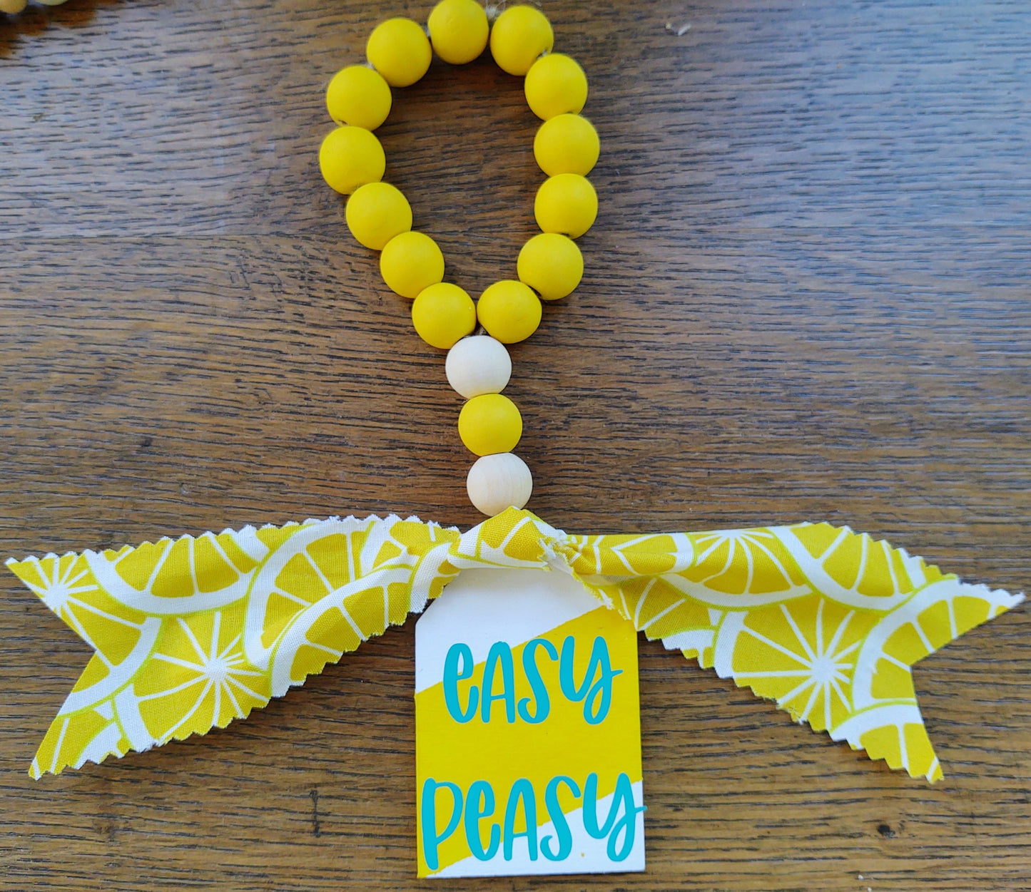 "Easy Peasy" Beaded Tag