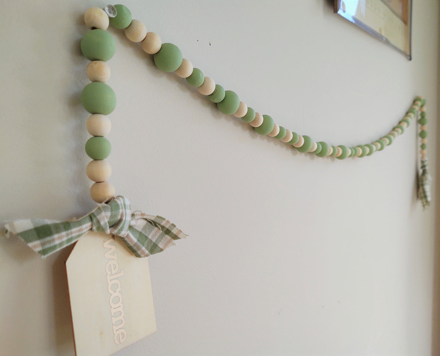 "Welcome" Beaded Garland {Light Green}