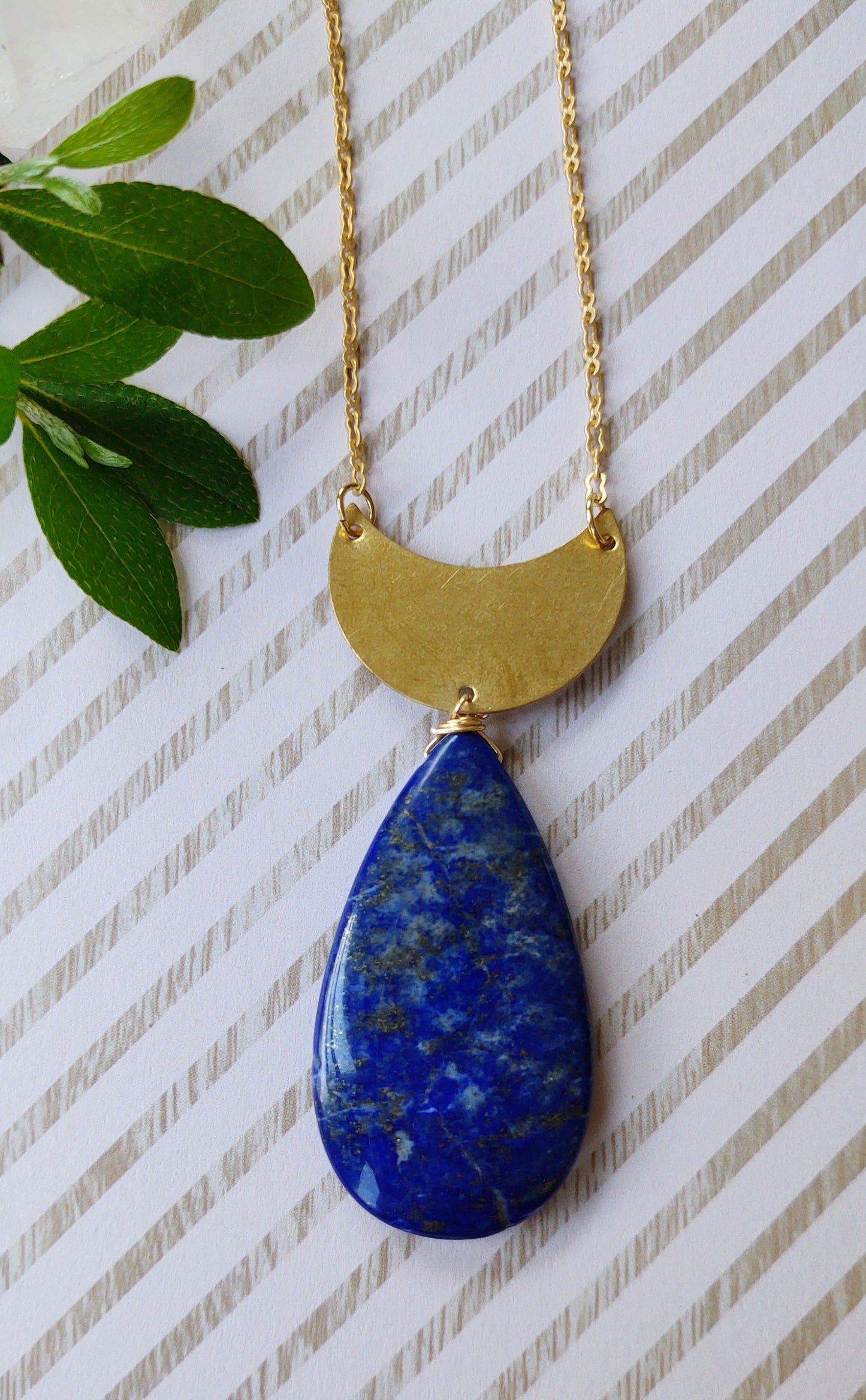 Lapis and Brass Necklace