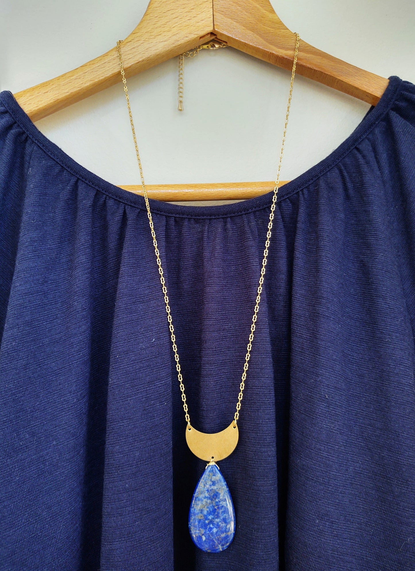 Lapis and Brass Necklace