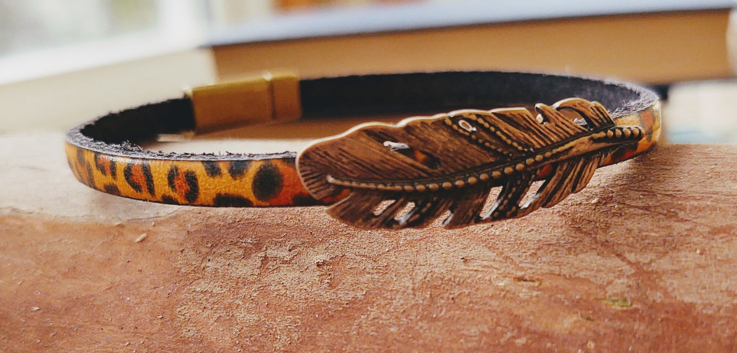 Leopard print Leather Bracelet