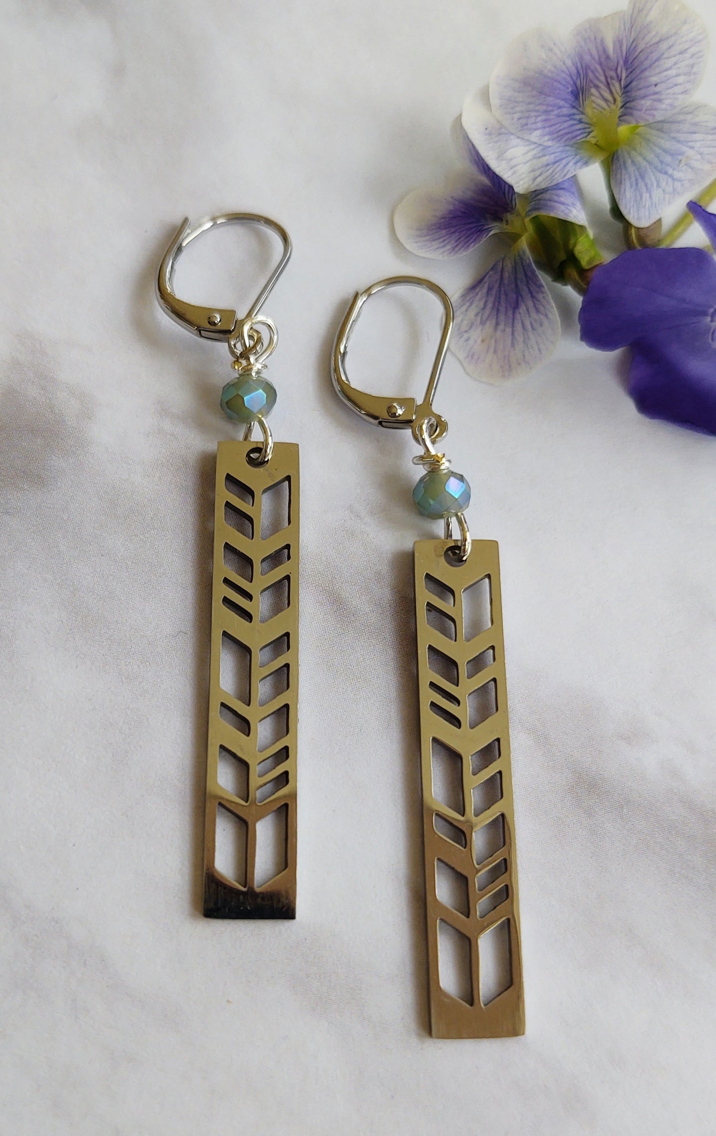 Stainless Steel Chevron Earrings