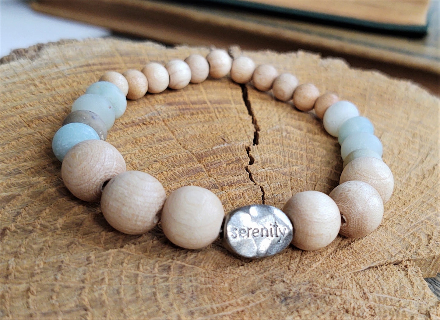 Serenity {wood and Amazonite}